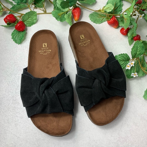 White Mountain Shoes - White Mountain Leather Bow Slides